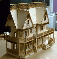 (image for) Half Scale Victorian Farmhouse Laser Cut Dollhouse Kit (9 Rooms)