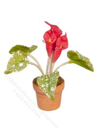 (image for) Miniature Red Calla Lilies in a Pot for Dollhouses
