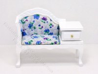 (image for) Miniature White Telephone Table for Dollhouses