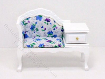 (image for) Miniature White Telephone Table for Dollhouses