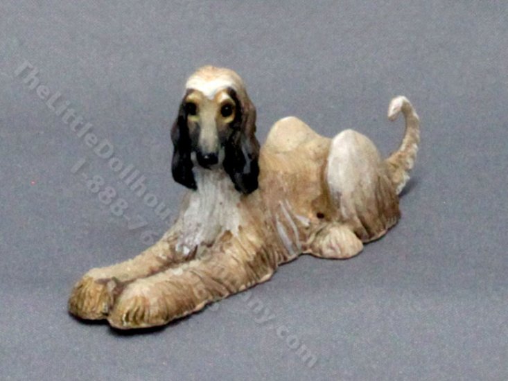 (image for) Miniature Laying Afghan Hound for Dollhouses