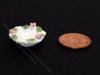 (image for) Miniature Round White Wicker Dish for Dollhouses
