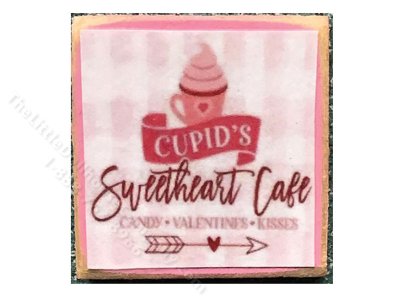(image for) Miniature "Cupid's Sweetheart Cafe" Sign for Dollhouses