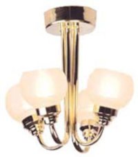 (image for) Miniature 12v Four Arm Frosted Globe Chandelier for Dollhouses
