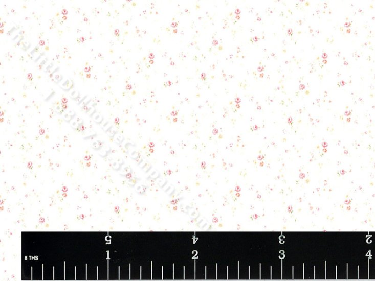 (image for) Tiny Pink Floral Pattern Miniature Wallpaper for Dollhouses