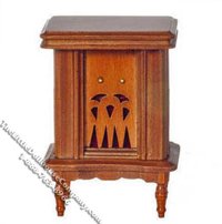 (image for) Dollhouse Scale Model Replica 1940's Walnut Radio