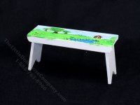 (image for) Hand-Painted Miniature Wooden Bench for Dollhouses