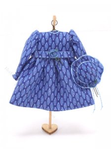 (image for) Miniature Blue Party Dress with Puffed Sleeves by Cheryl Warder