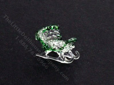 (image for) Miniature Blown Glass Sleigh Figurine for Dollhouses