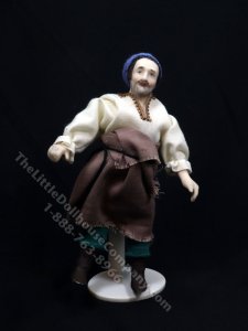 (image for) Miniature Handcrafted Vintage Medieval Man in Blue Hat