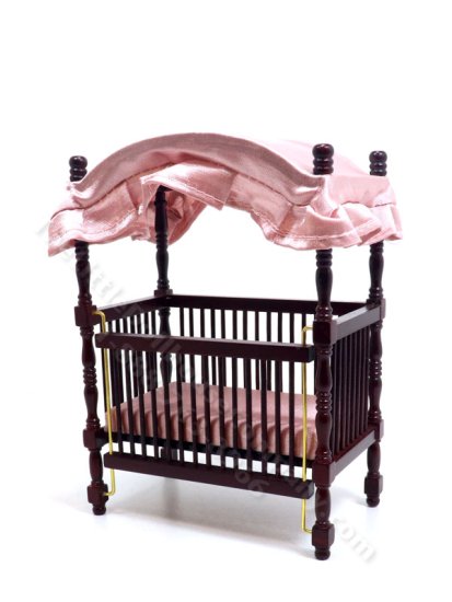 (image for) Miniture Mahogany Canopy Crib