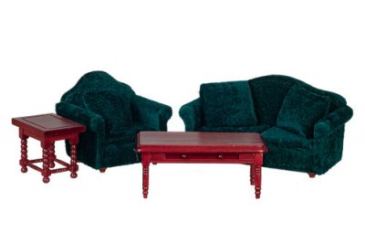(image for) Green Living Room Set, 4pc