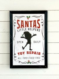 (image for) Miniature Vintage Christmas Santa's Little Helper Board Print