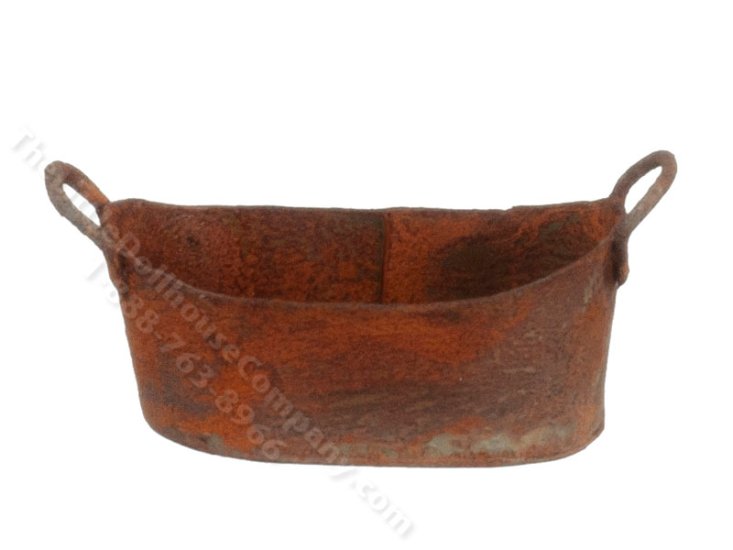 (image for) Miniature Rusted Wash Tub for Dollhouses