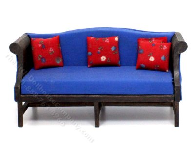 (image for) Miniature Blue and Black Daybed for Dollhouses