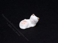 (image for) Miniature Porcelain White and Orange Cat for Dollhouses