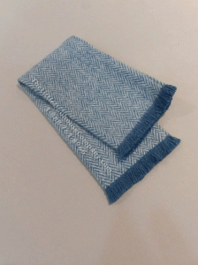 (image for) Miniature Denim Blue Fringed Throw Blanket