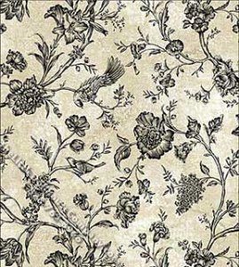 (image for) Dollhouse Scale Model Wallpaper Distressed Rose Toile Pattern