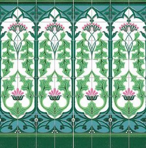 (image for) Dollhouse Scale Model Modernist (Art Nouveau) Wall Tiles