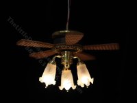 (image for) Miniature 12V Ceiling Light and Working Fan for Dollhouses