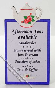 (image for) Miniature Tea Shop/Cafe Sign for Dollhouses