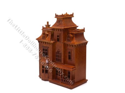 (image for) 1/144" Scale Miniature Beacon Hill Dollhouse - Walnut