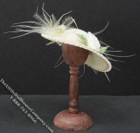 (image for) Miniature White Ladies Hat for Dollhouses