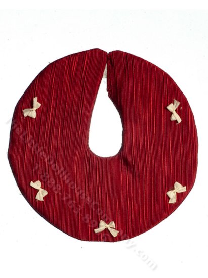 (image for) Miniature Cranberry Christmas Tree Skirt for Dollhouses