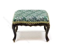 (image for) Vintage Miniature Green Upholstered Footstool for Dollhouses - WWM 1994