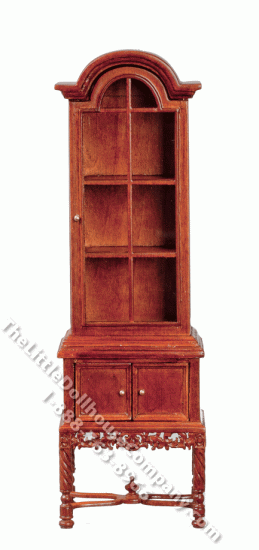 (image for) Miniature Walnut 1790 China Cabinet for Dollhouses
