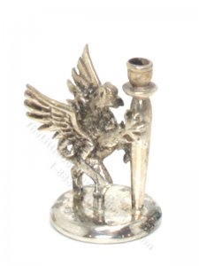 (image for) Miniature Sterling Silver Griffin Candlestick by Don Henry