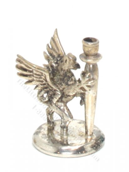 (image for) Miniature Sterling Silver Griffin Candlestick by Don Henry