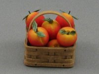 (image for) Dollhouse Scale Model Square Basket with Peaches