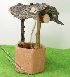 (image for) Miniature Rustic Wooden Well for Dollhouses