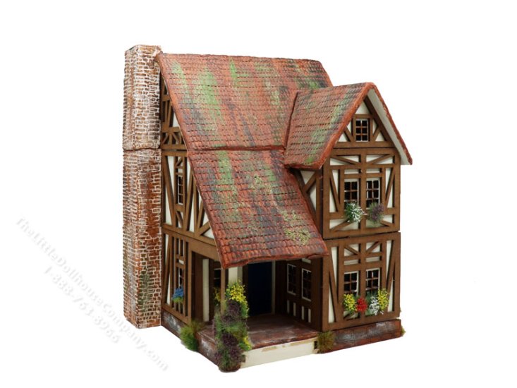(image for) 1:48" Scale 2 Storey Vintage Tudor Dollhouse