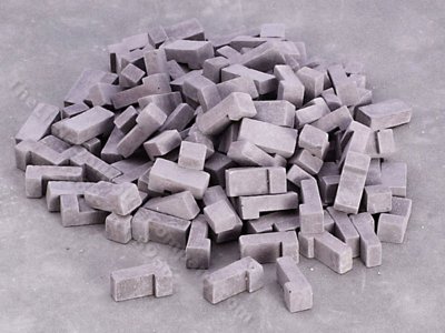 (image for) Miniature Grey Brick Corner Blend for Dollhouses