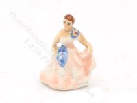 (image for) Miniature Royal Doulton of Lady in a Pink and Blue Dress