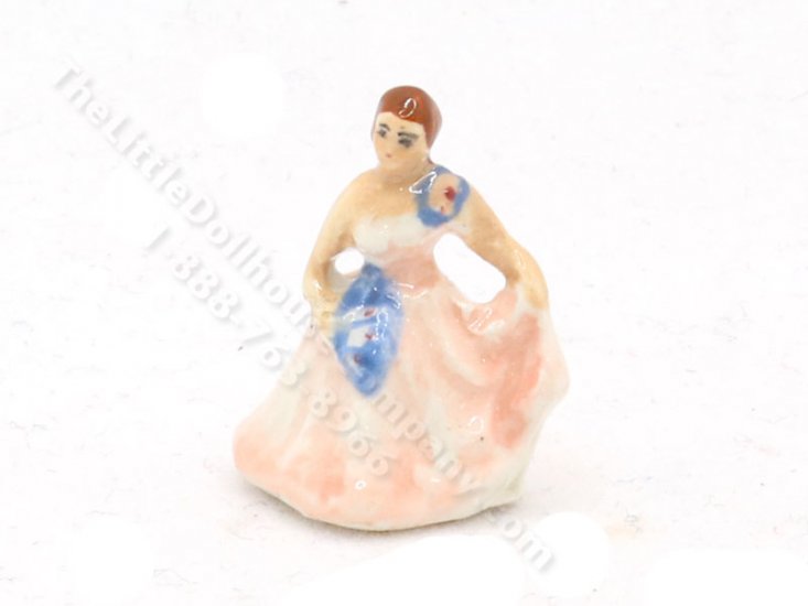 (image for) Miniature Royal Doulton of Lady in a Pink and Blue Dress