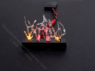 (image for) Dollhouse Scale Model Glowing Fireplace Flames Insert - Small