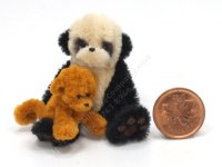 (image for) Miniature Sitting Bear and Cub by Sue Wilkes of Shoebutton Bears