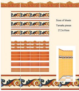 (image for) Dollhouse Scale Model Wall Tiles-Borders