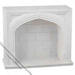 (image for) Miniature Resin White Tudor Fireplace for Dollhouses