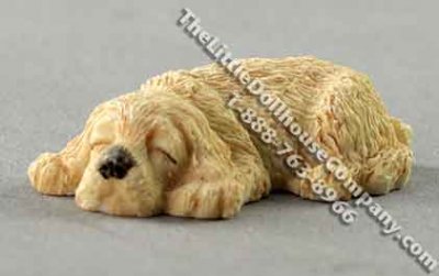 (image for) Dollhouse Scale Model Sleeping Cocker Spaniel