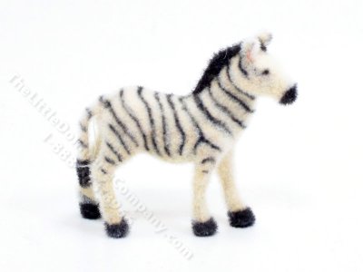 (image for) Miniature Flocked Zebra Toy for Dollhouses