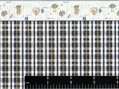 (image for) Plaid Seed Packet Pattern Miniature Wallpaper for Dollhouses