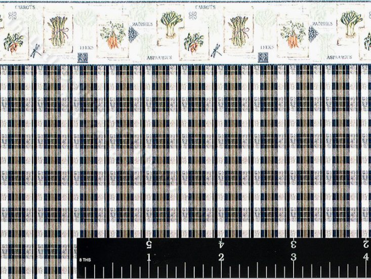 (image for) Plaid Seed Packet Pattern Miniature Wallpaper for Dollhouses