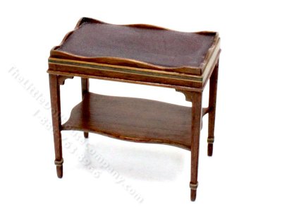 (image for) Miniature Leather-Topped Side Table for Dollhouses