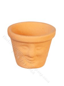 (image for) Miniature Smiling Terracotta Pot for Dollhouses