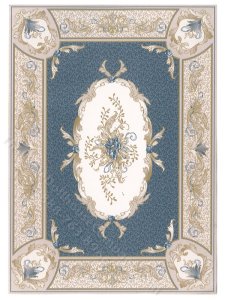 (image for) Dollhouse Scale Model Aubusson Blue Rug
