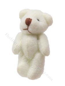 (image for) Miniature White Teddy Bear for Dollhouses